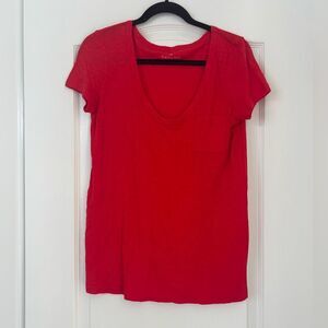 Nordstrom Caslon Vibrant Red Short Sleeve Tee